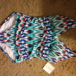 Liz Claiborne Chevron print one piece swimsuit,